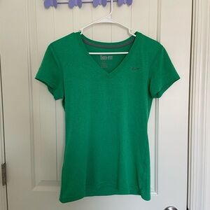 Nike women’s dri-fit‎ active v-neck tshirt — small